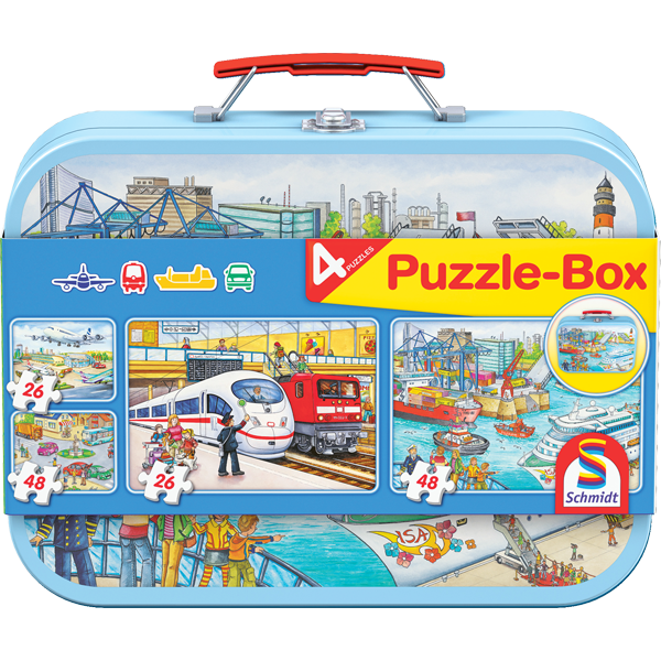 Puzzle-Box Verkehrsmittel 2x26 2x48Teile