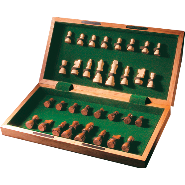 Schach Holzkassette mit großen Figuren