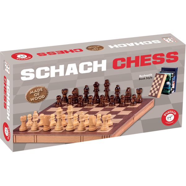 Schach Holzkassette klein, Buchoptik