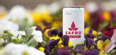 Der Relaxation Drink Safro inmitten einer Blumenwiese.